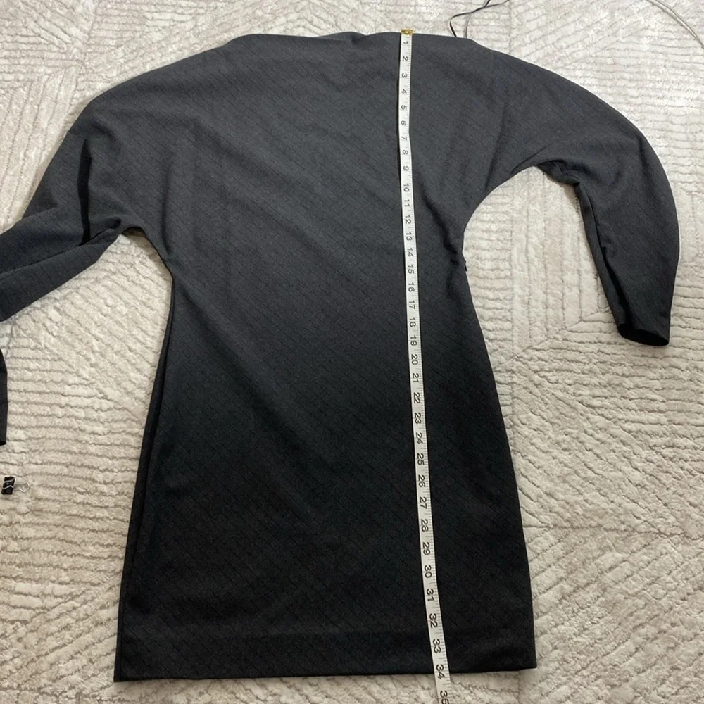 Zara Striped Gray Mini Dress Long Sleeves Size S